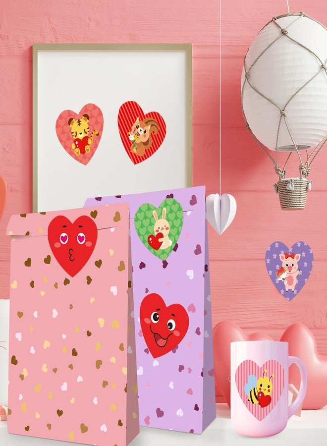 FEBSNOW Valentine's Day Stickers for Kids, 600 Pcs Heart Stickers Valentine Envelopes Stickers Animals Self Adhesive Water Bottle Stickers for Boys Girls Gift Filler School Kids Toddlers Decorations - Image 5
